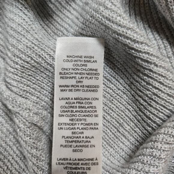 White House Black Market Cardigan Sweater Size Medium Gray Neutral Lagenlook - Picture 5 of 5